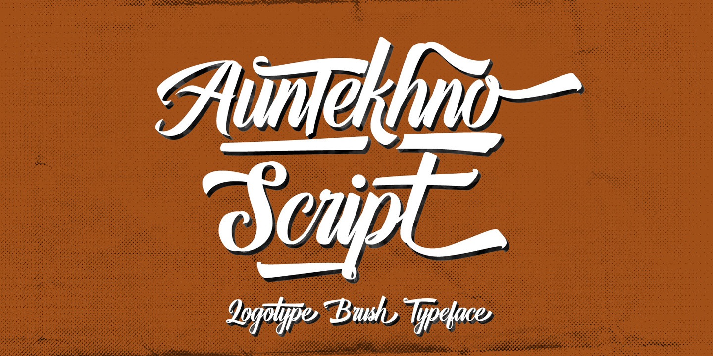 Przykład czcionki Auntekhno Script