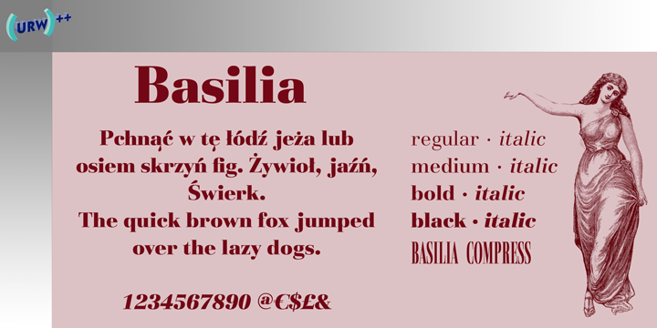 Przykład czcionki Basilia Reg Ita