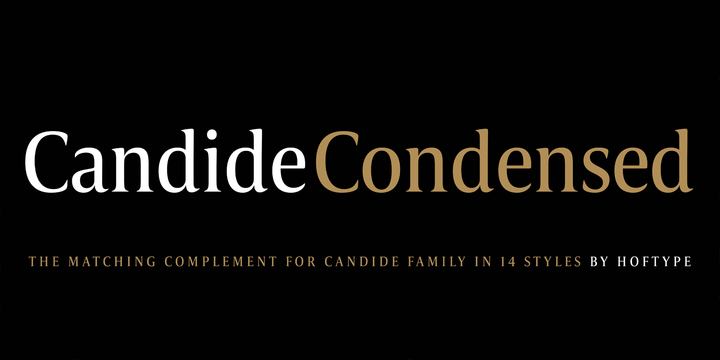 Przykład czcionki Candide Condensed