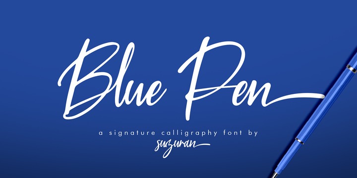 Przykład czcionki Blue Pen Regular