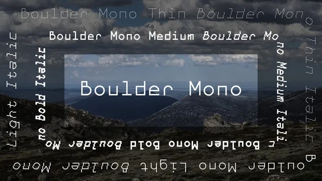 Przykład czcionki Boulder Mono