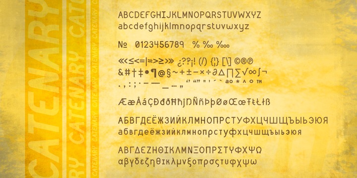 Przykład czcionki Catenary Stamp