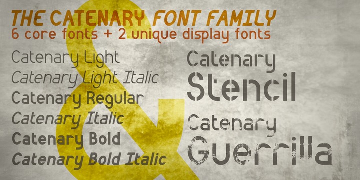 Przykład czcionki Catenary Light Italic