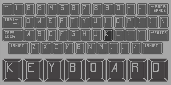 Przykład czcionki Keyboard