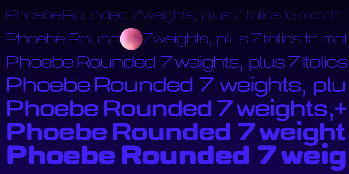 Przykład czcionki Phoebe Rounded Bold