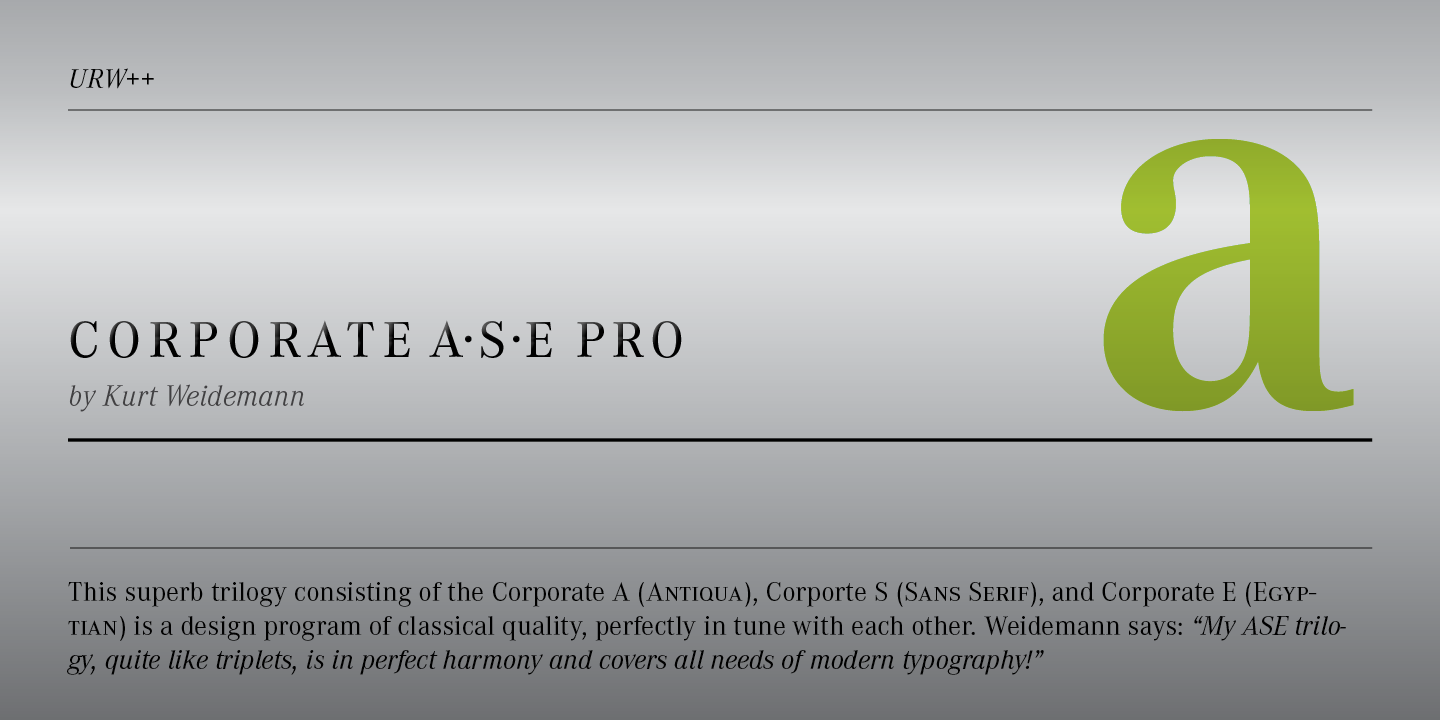 Przykład czcionki Corporate A Pro Pro Bold Italic