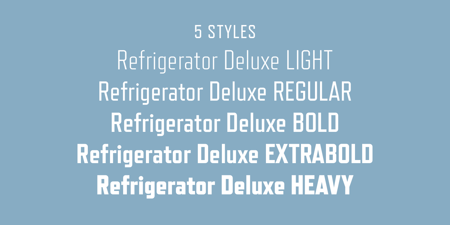 Przykład czcionki Refrigerator Deluxe Light