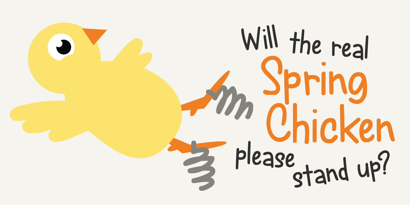 Przykład czcionki Spring Chicken Italic