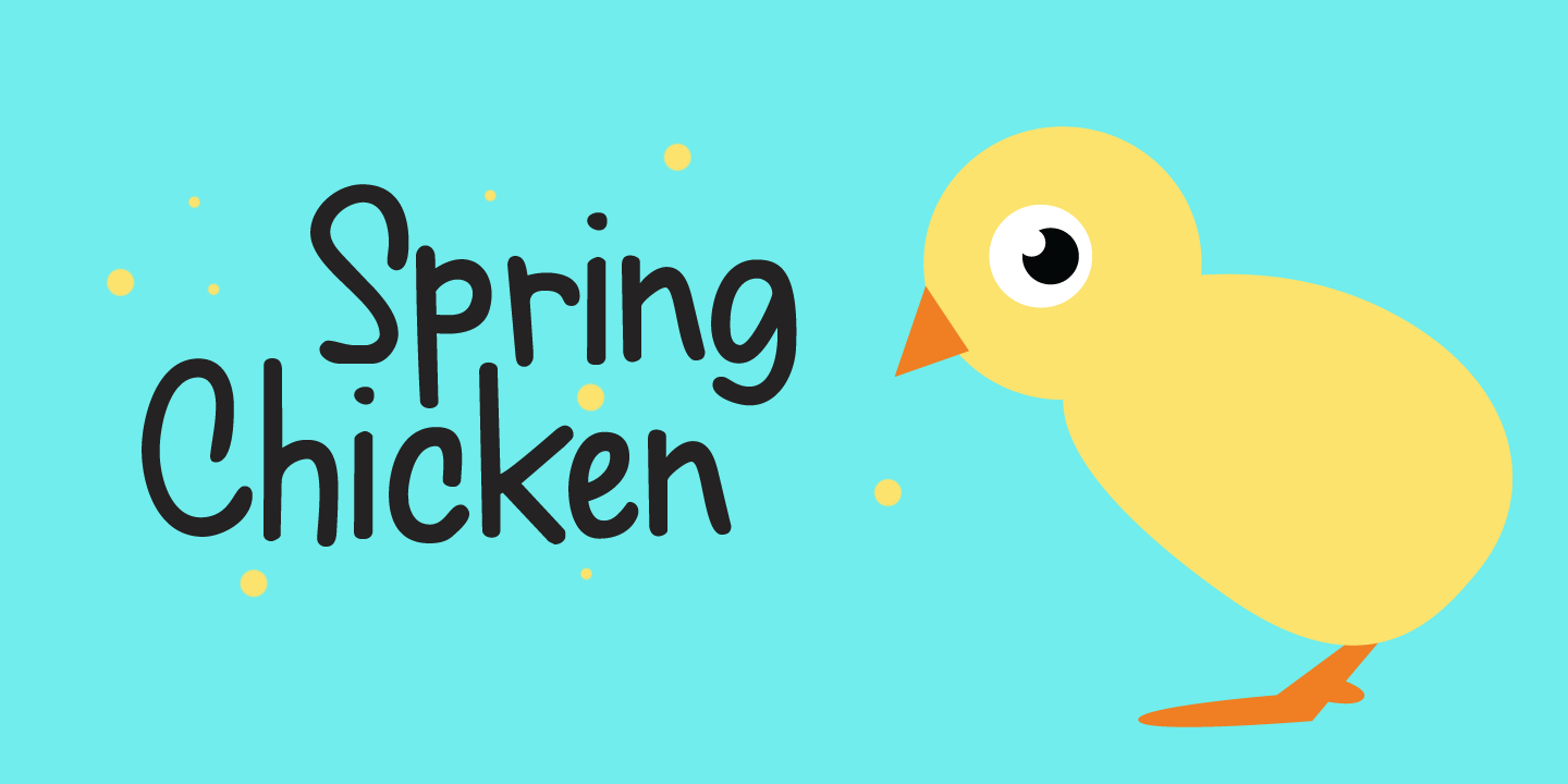 Przykład czcionki Spring Chicken