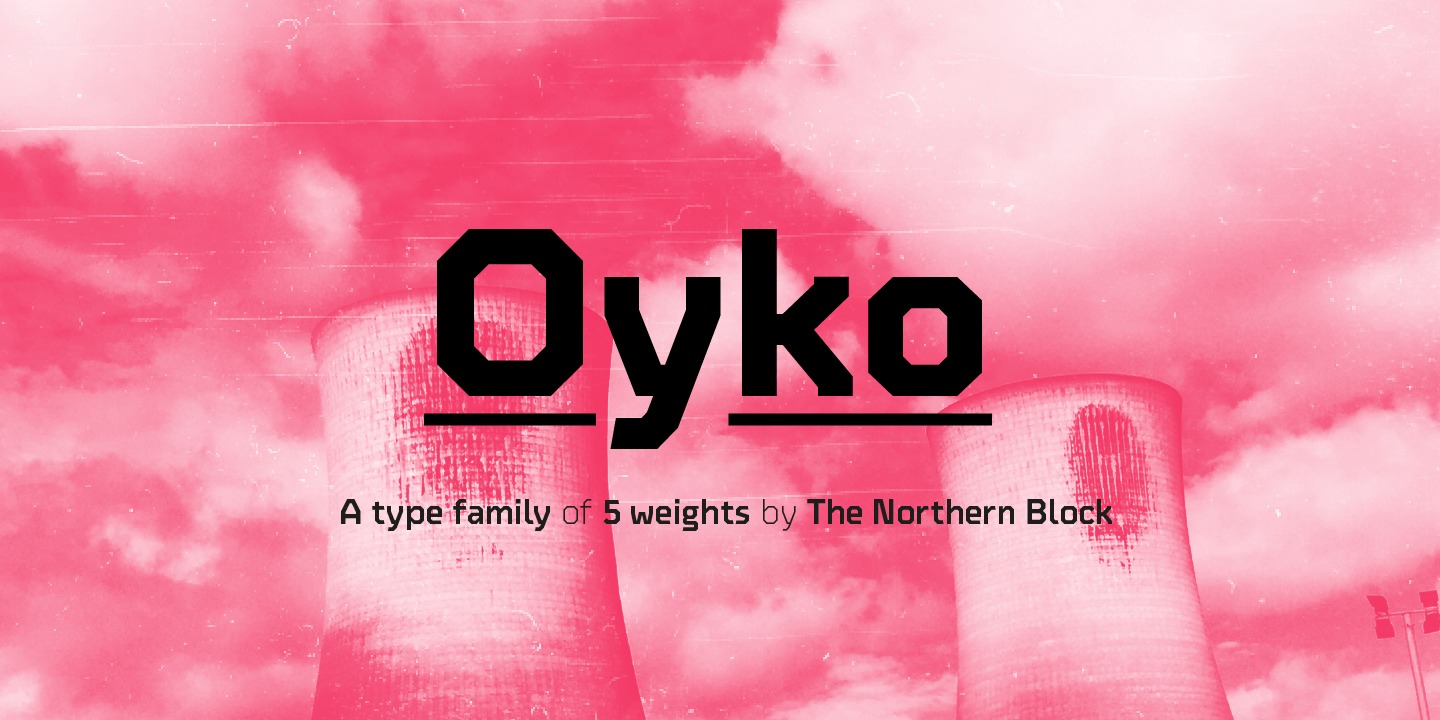 Przykład czcionki Oyko Bold Italic