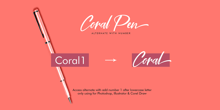 Przykład czcionki Coral Pen Regular