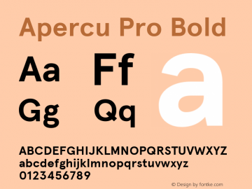 Przykład czcionki Apercu Pro