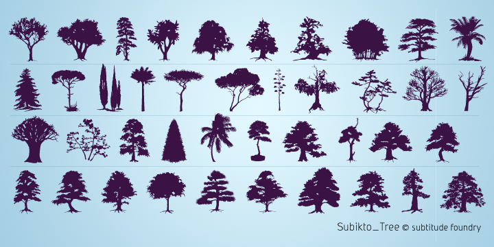 Przykład czcionki Subikto Tree Regular