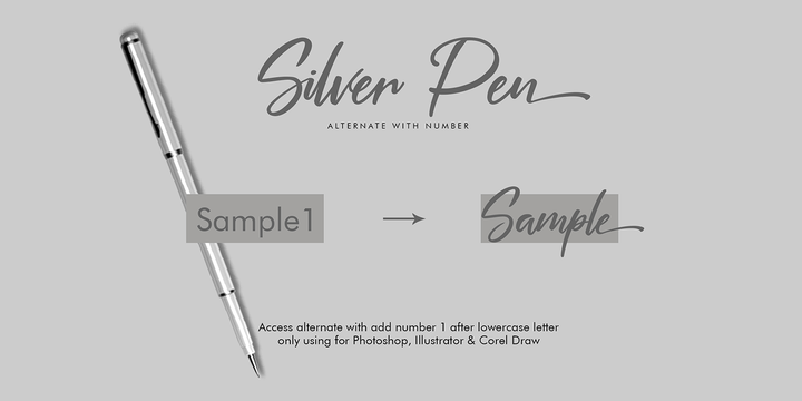 Przykład czcionki Silver Pen Regular
