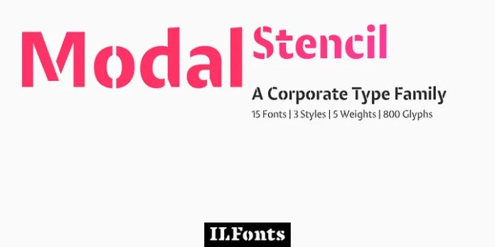 Przykład czcionki Modal Stencil Bold Italic