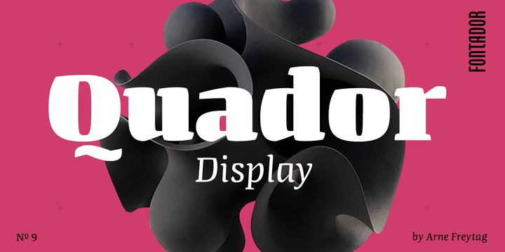 Przykład czcionki Quador Display Light Italic