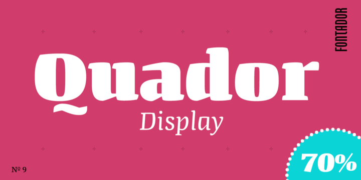 Przykład czcionki Quador Display Light Italic