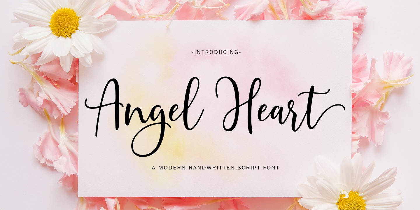 Przykład czcionki Angel Heart
