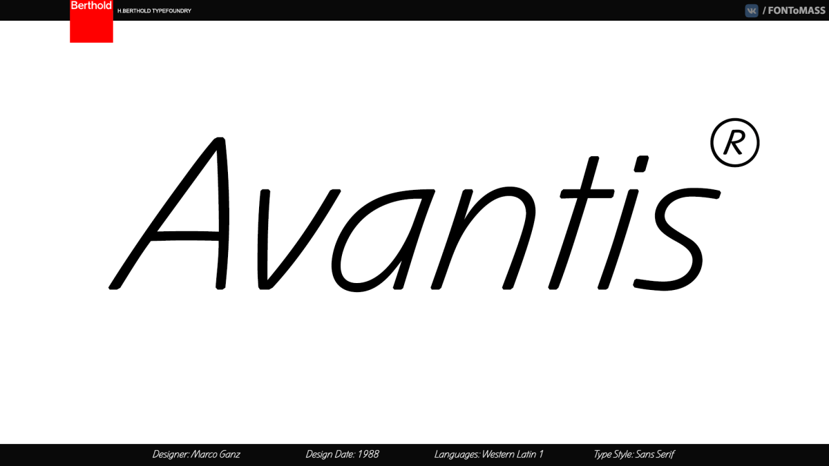 Przykład czcionki Avantis BQ