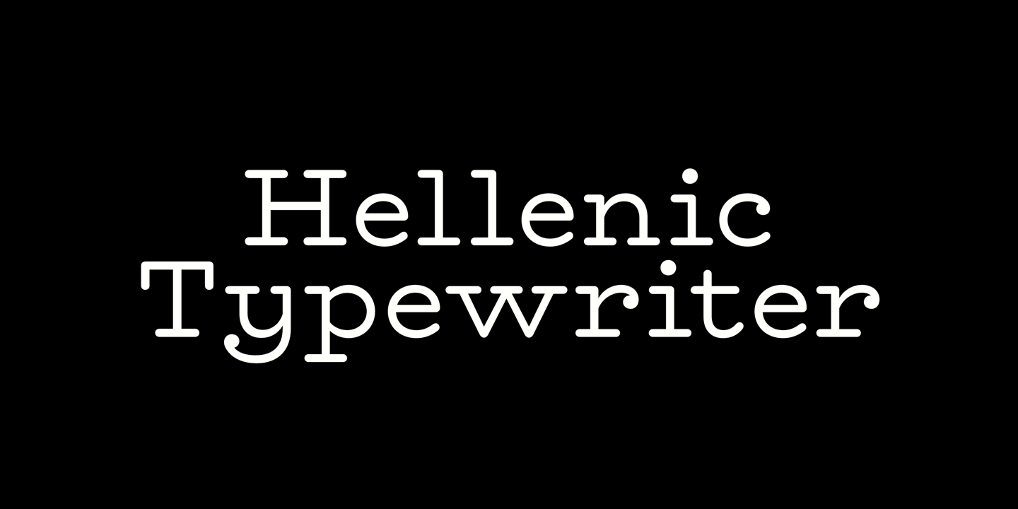 Przykład czcionki Hellenic Typewriter
