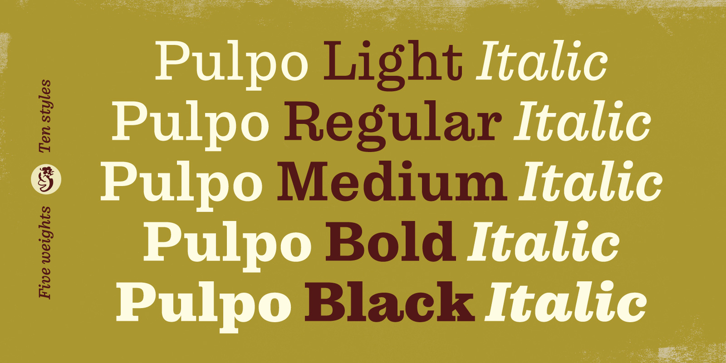 Przykład czcionki Pulpo Light Italic