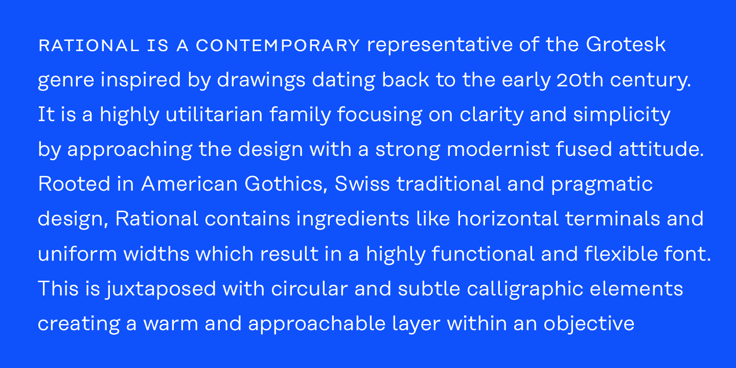 Przykład czcionki Rational Display Medium Italic