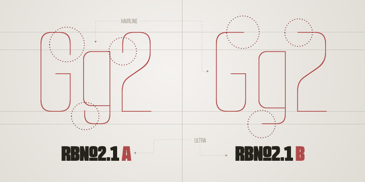 Przykład czcionki RBNo2.1 a Hairline Italic