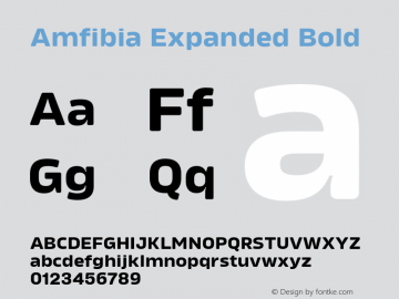 Przykład czcionki Amfibia Expanded Regular Expanded Italic