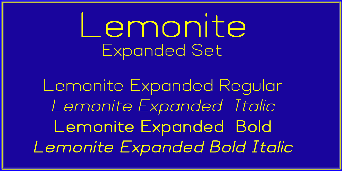 Przykład czcionki Lemonite Expanded Bold Italic