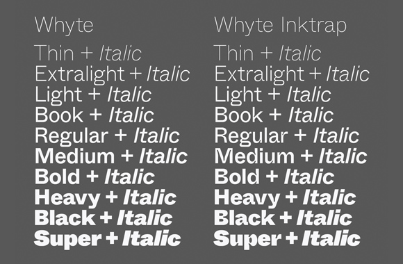 Przykład czcionki Whyte Inktrap Bold Italic