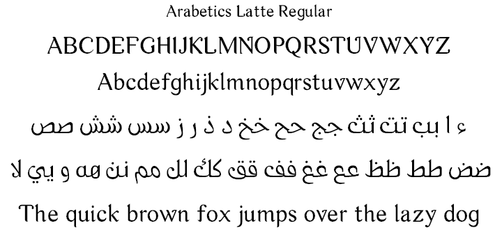 Przykład czcionki Arabetics Latte Italic