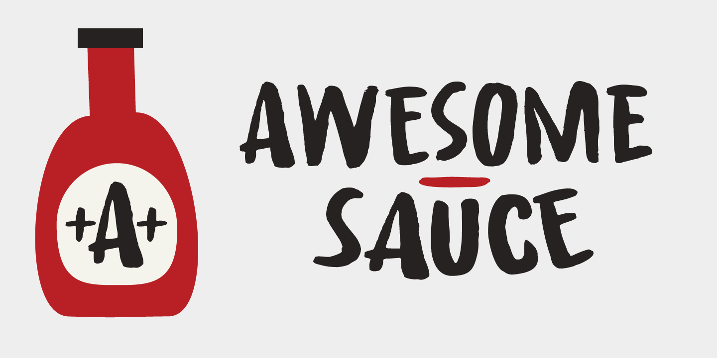 Przykład czcionki Awesome Sauce