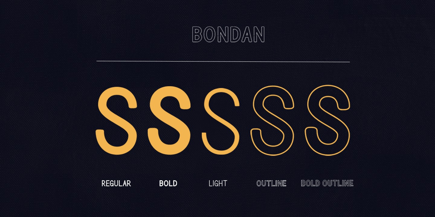 Przykład czcionki Bondan Outline Bold