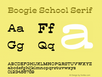 Przykład czcionki Boogie School Serif