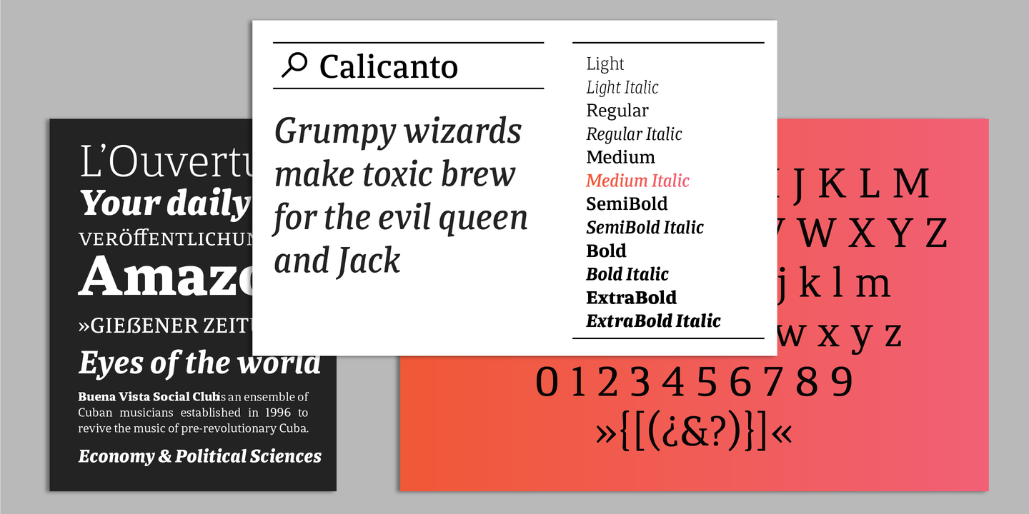 Przykład czcionki Calicanto Bold