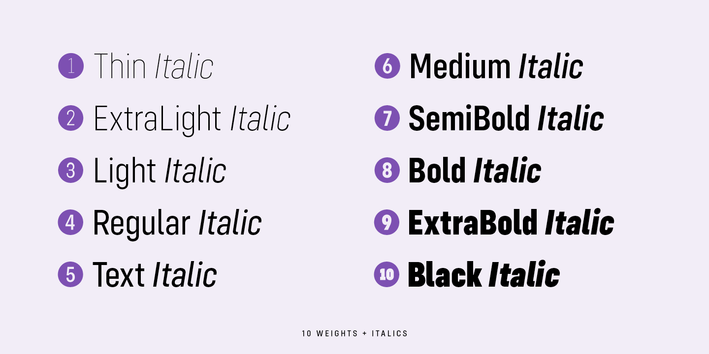 Przykład czcionki Config Condensed Italic