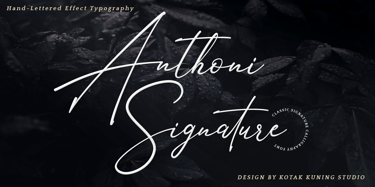 Przykład czcionki Anthoni Signature