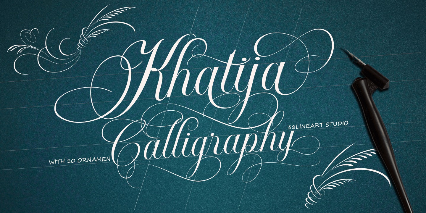 Przykład czcionki Khatija Calligraphy