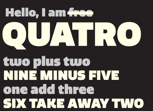 Przykład czcionki Quatro Bold Italic