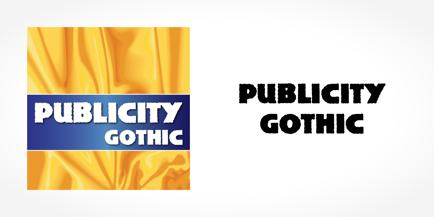 Przykład czcionki Publicity Gothic