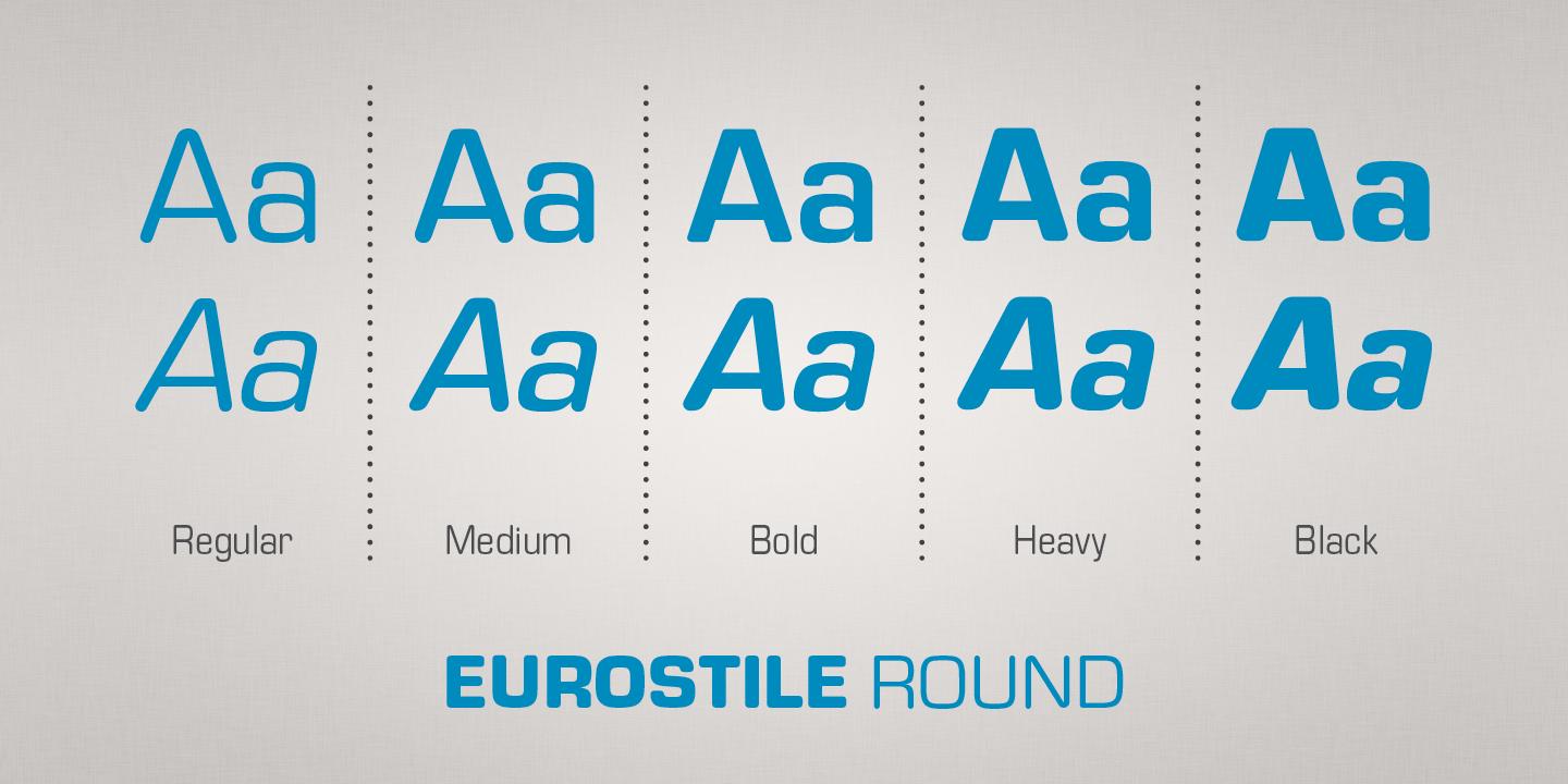 Przykład czcionki Eurostile Round Extended Regular