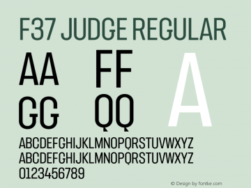 Przykład czcionki F37 Judge Regular Condensed