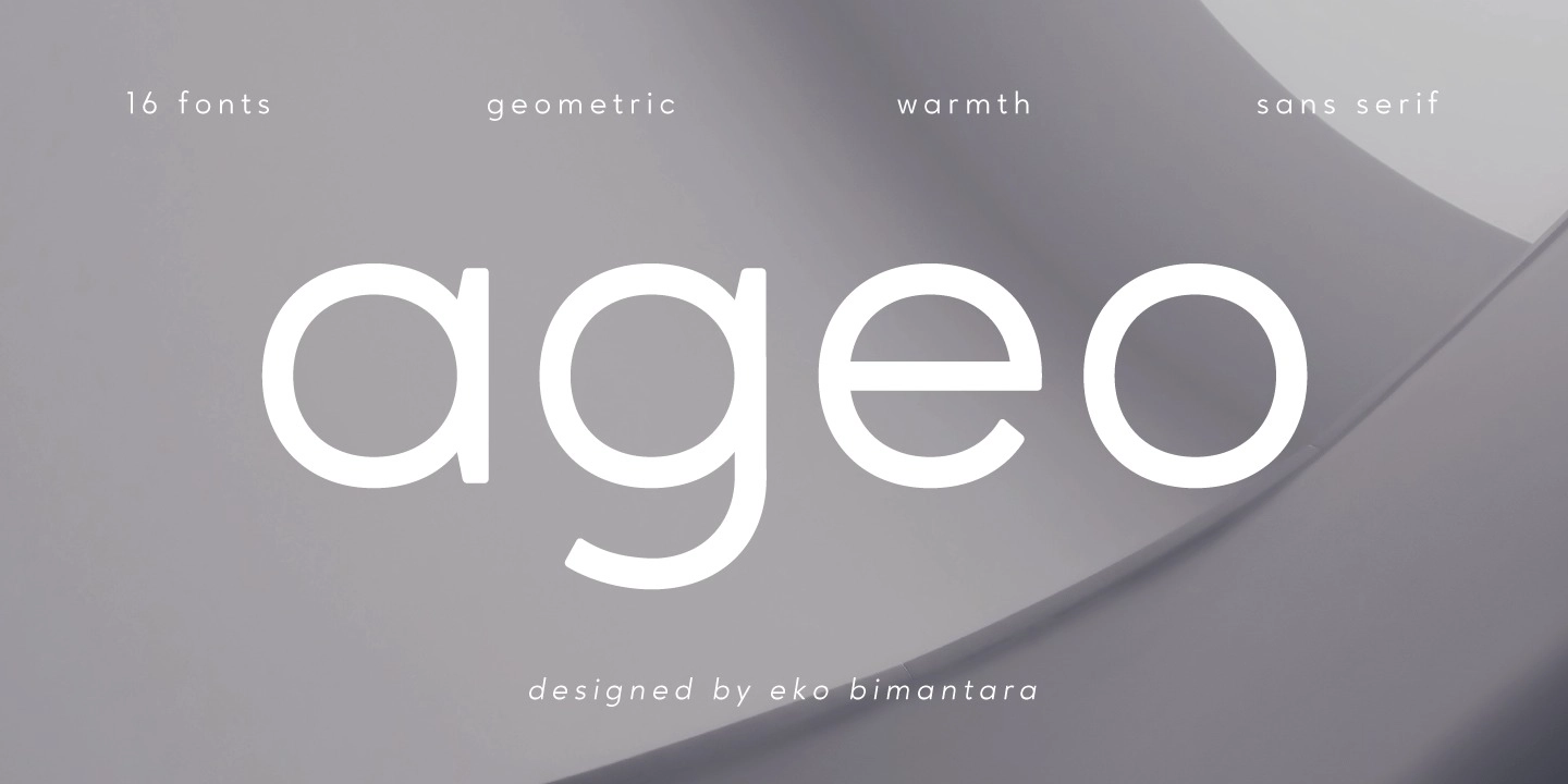 Przykład czcionki Ageo Light Italic