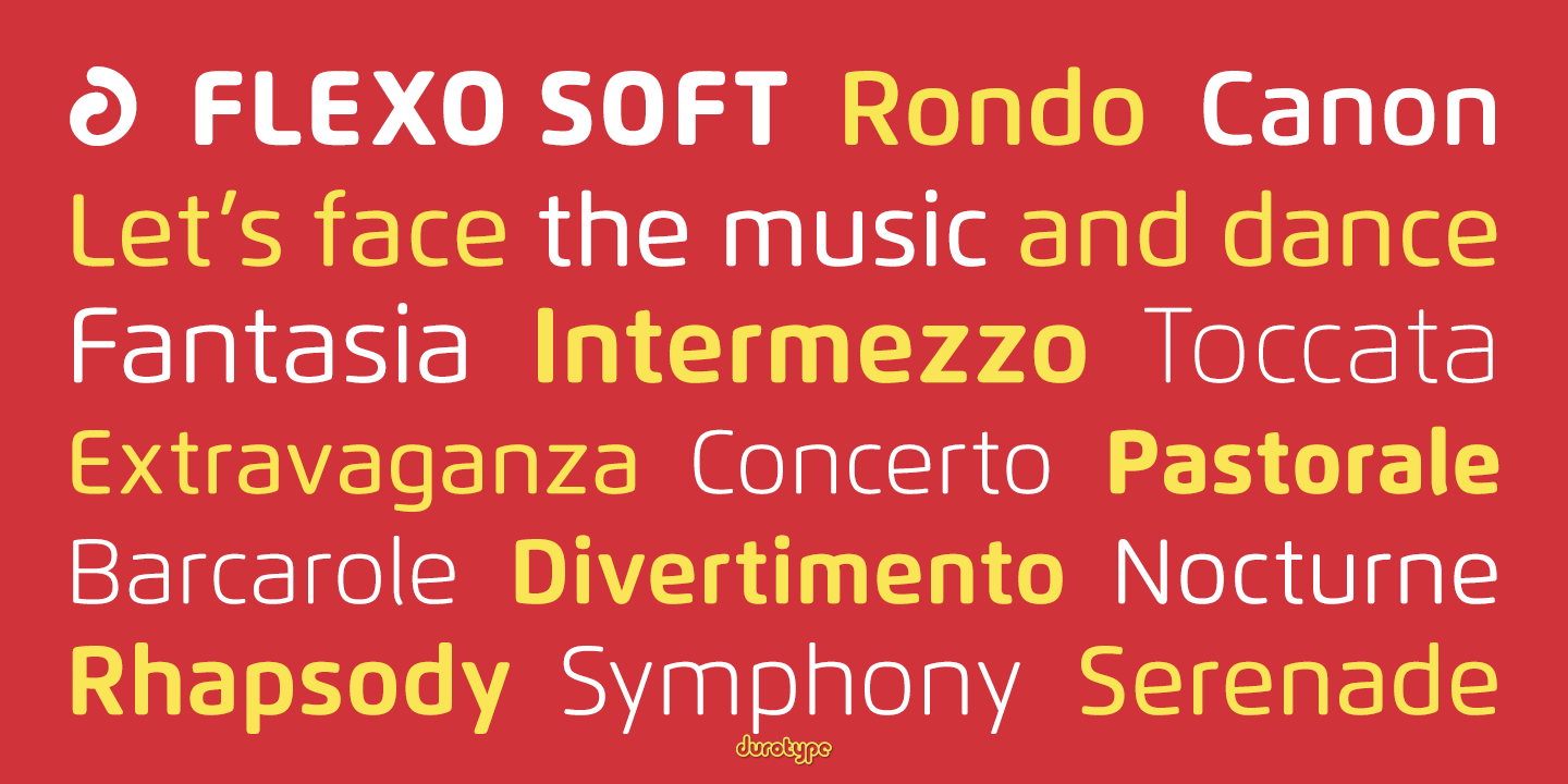 Przykład czcionki Flexo Soft Medium Italic