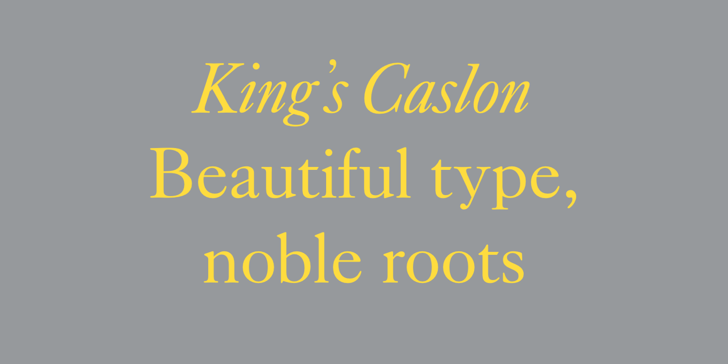 Przykład czcionki Kings Caslon