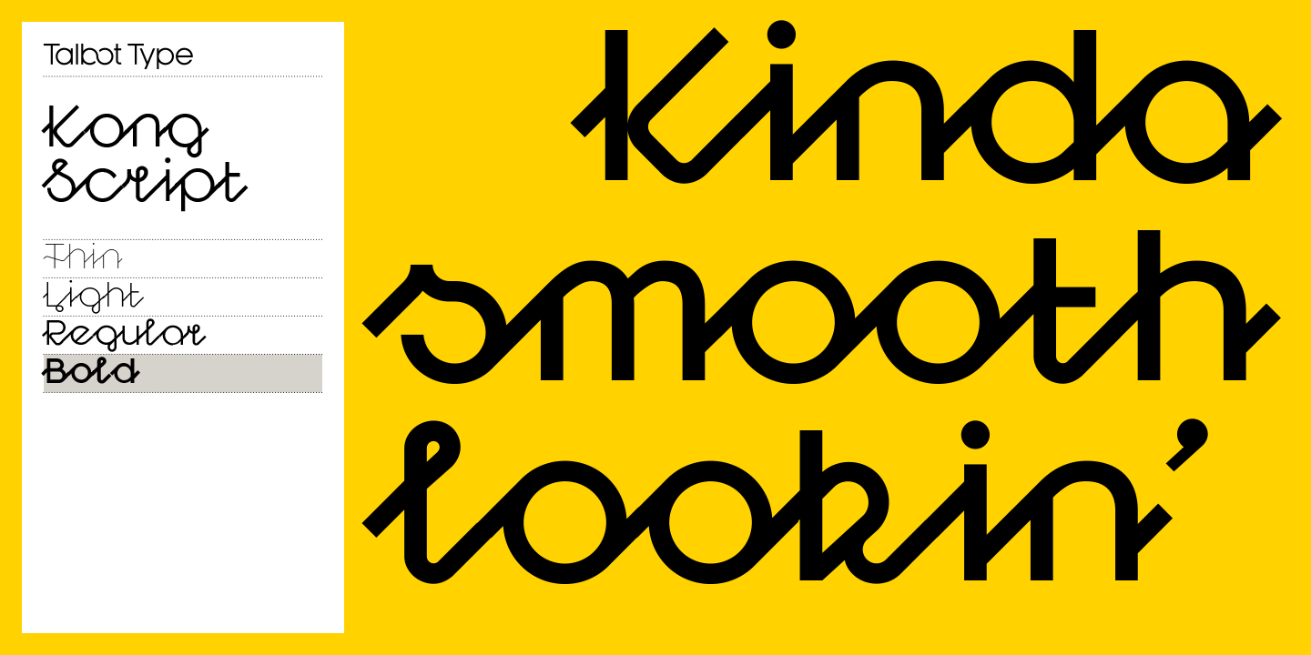 Przykład czcionki Kong Script Bold Oblique