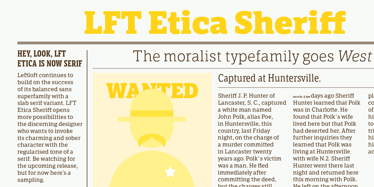 Przykład czcionki LFT Etica Sheriff XBold Italic
