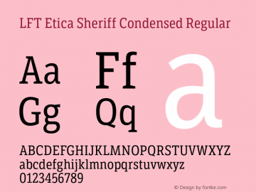 Przykład czcionki LFT Etica Sheriff Condensed Light