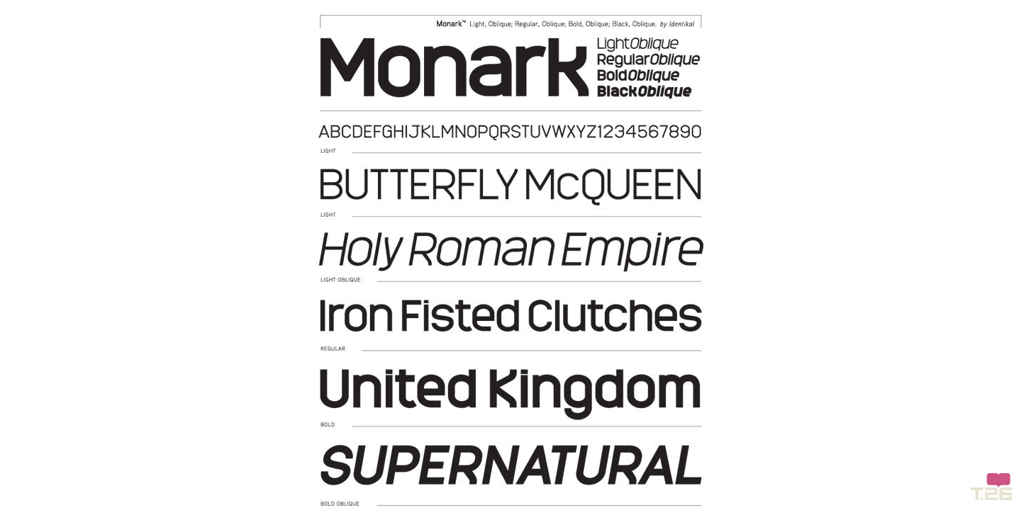 Przykład czcionki Monark
