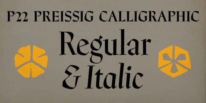 Przykład czcionki P22 Preissig Calligraphic Regular